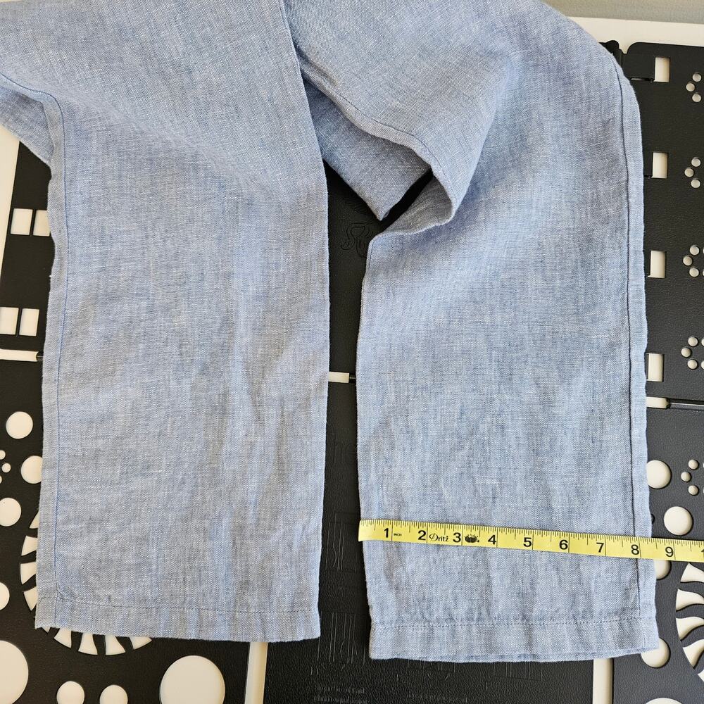 Crewcuts Blue Linen Wideleg Drawstring Pants‎ | Youth Kid's 12 - Picture 12 of 14